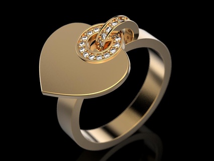 squillare cuore gioielleria Stampa 3dprinted stampabile anelli design gioiello d'oro moda stampa oro prototipazione argento donne 3d print model - Mito3D