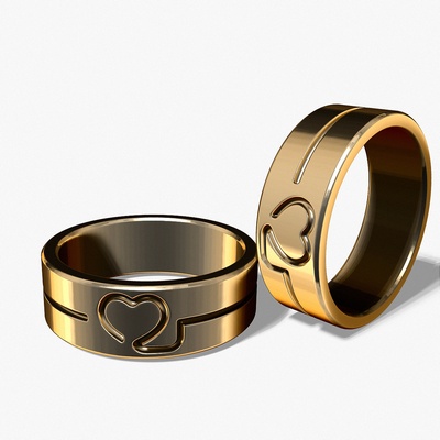 ring heart jewelry model gold silver jewellery 3d 3d print model - Mito3D