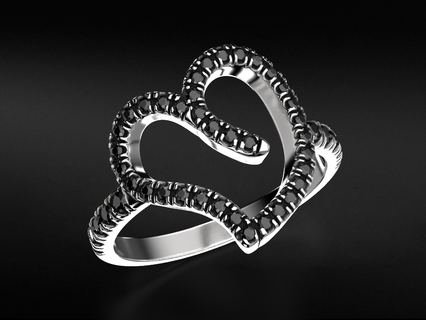 anel coração símbolo amar 380 3dprinted Projeto moda ouro dourado jóia jóias joalheria impressão imprimível prototipagem argolas prata 3d print model - Mito3D