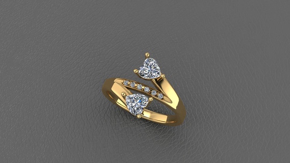 ring hearts Jewelry 3d print model - Mito3D