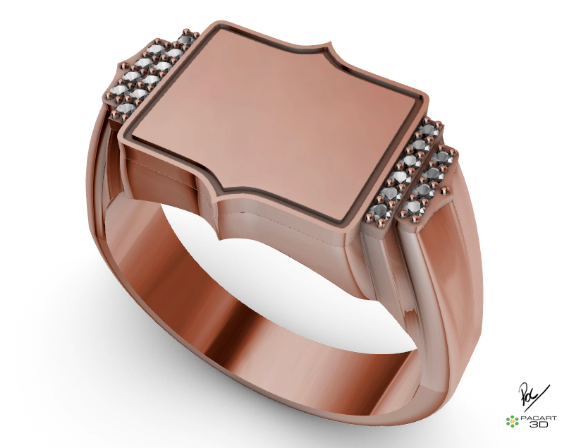 anillo heráldico reserva grabado gemas joyería joya stampa hombres anillos proteger sellado sello unisexo oro imprimible sencillo 3D print model - Mito3D
