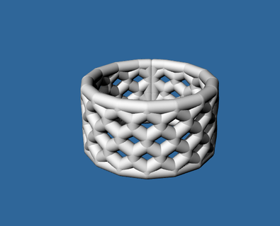 ring hexagonal patterns size 7 rings luxuries detail wedding 3d print model - Mito3D