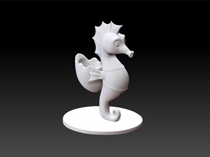 anillo soporte caballo mar ring decorativo 3d print model - Mito3D