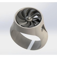 ring jet engine jewelry aircraft turbine airplane aviation moving reactor 3d print model - Mito3D