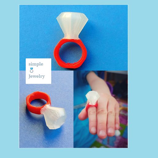 squillare gioiello dito gioielleria pietra preziosa 3D print model - Mito3D