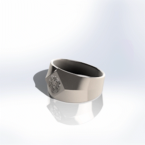 ring jewelery stamp jewellery lion gift item present personal 3d print model - Mito3D