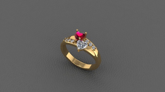 anillo dama corazones joyería joya anillos 3d print model - Mito3D