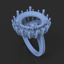 bague en pierre de rosette bijoux l'anneau grosse rosace vintage 3d print model - Mito3D