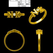 ring letter jewelry 3d print model - Mito3D