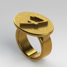 ring letter jewelry handwriting 3d print model - Mito3D