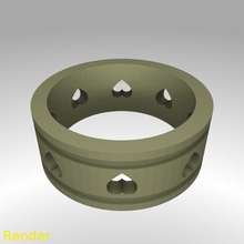 ring-Linien Herz-Ausschnitt-Größe 7 Schmuck coutout graviert werden gadget einfach schnell 3d print model - Mito3D