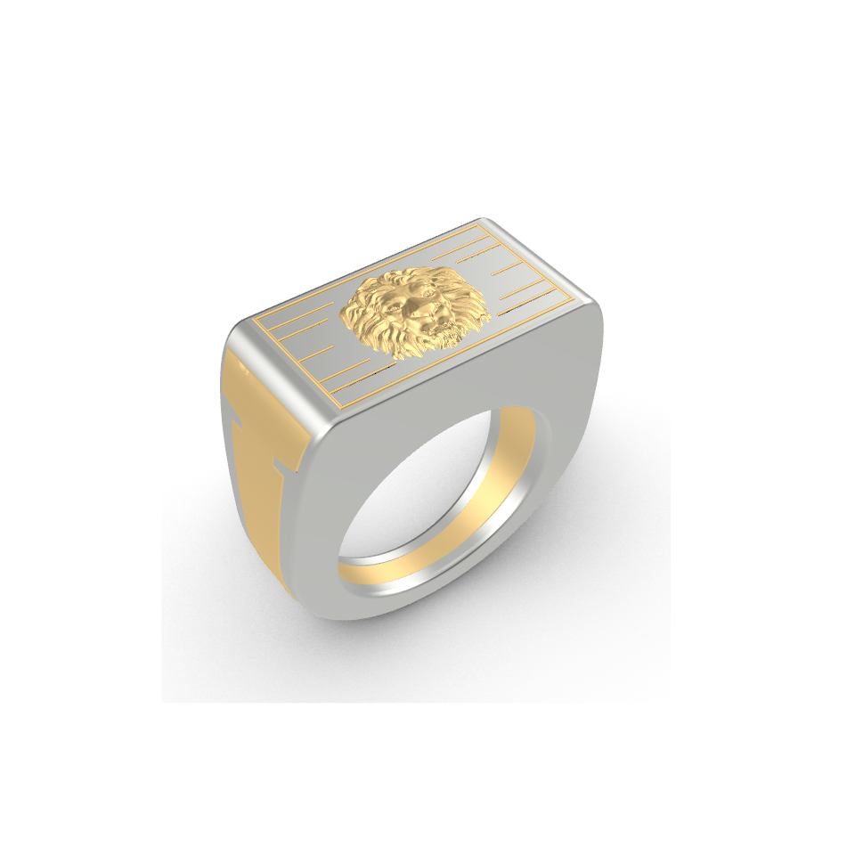 ring lion jewelry gold silver printable 3d print 3D print model - Mito3D