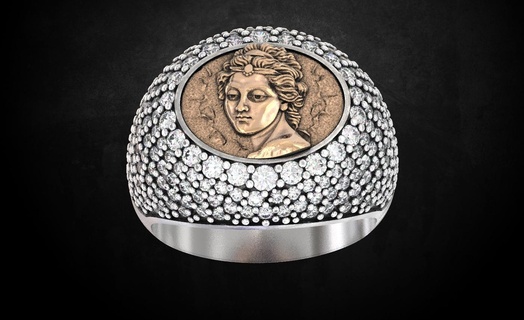 anel madona 141 3dprinted Projeto moda ouro dourado jóia jóias joalheria impressão imprimível prototipagem prata 3d print model - Mito3D