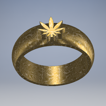 ring marijuana leaf cannabis jewelry jewel costume jewellery weed 3d print model - Mito3D