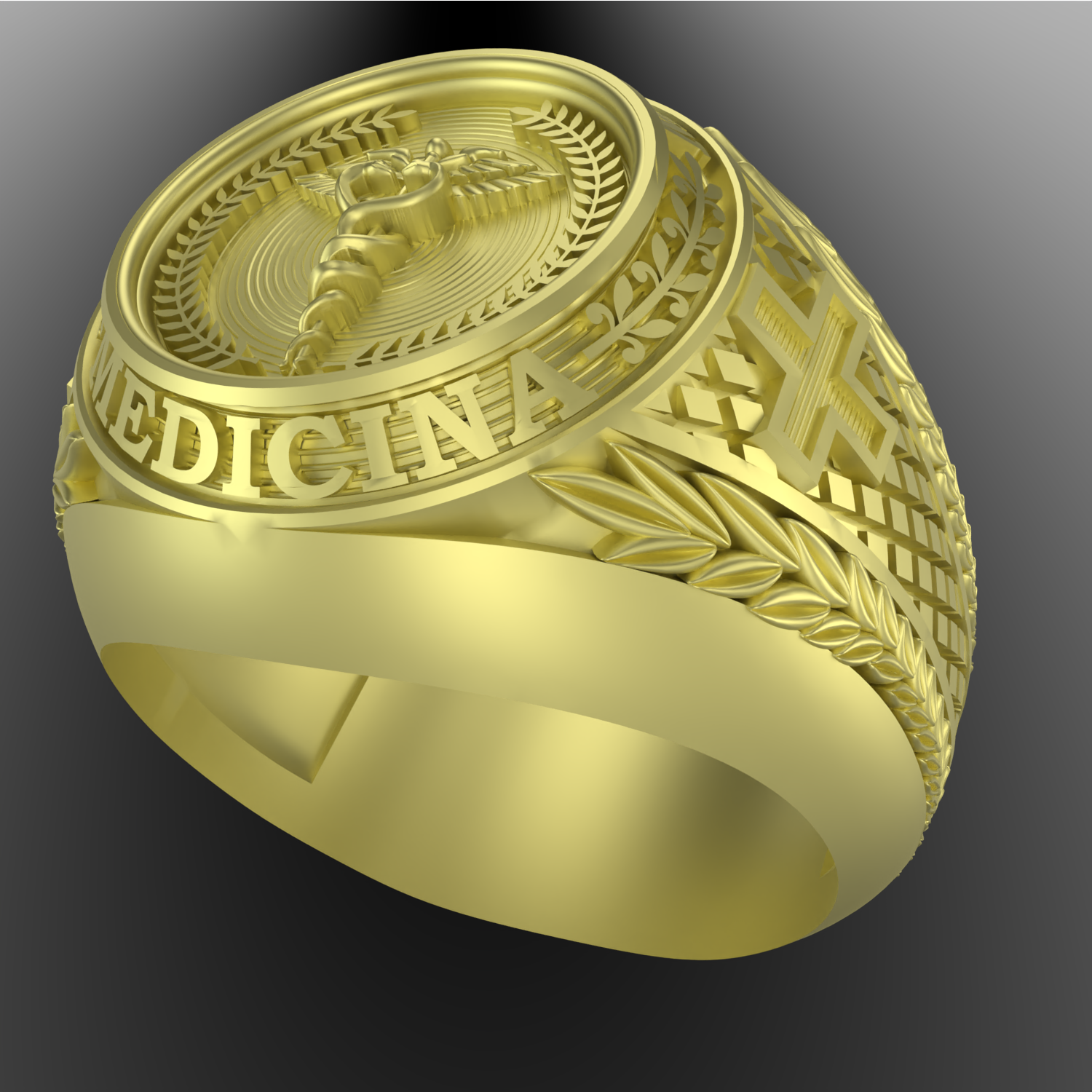 ring medicine 4 physician graduation 3D print model - Mito3D