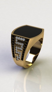 Ring Männer Ring Gold Silber Schmuck fein 3d print model - Mito3D