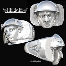 ring mercurio fashion netuno mitologia mythology greek roman anel 3d print model - Mito3D