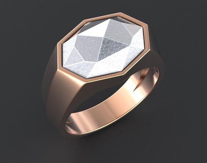 bague météorite calcul Hommes 345 3dprinted conception mode or d'or bijou bijoux impression imprimable prototypage anneaux argent 3d print model - Mito3D
