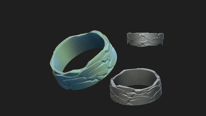 ring mountains jewelry 3d print model - Mito3D