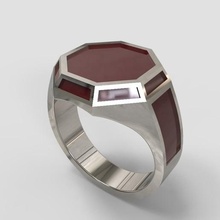 anel octógono chevaliere joalheria arte joias metal sinete 3d print model - Mito3D