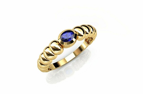 anillo oval 6 4 joyería joya oro 3d print model - Mito3D