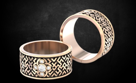 anillo patrón 126 3dprinted diseño Moda oro dorado joya joyería impresión imprimible prototipos anillos plata 3d print model - Mito3D