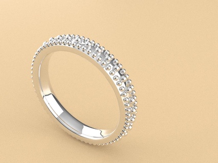 anel perfeito esferas 3 filas joalheria boho chique fino 3d print model - Mito3D