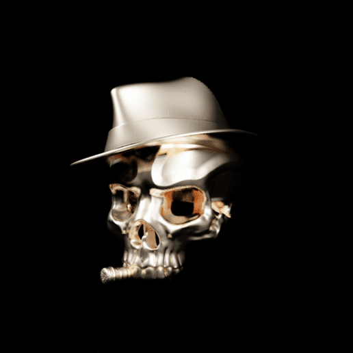 anel pôquer jogador joalheria crânio chapéu 3D print model - Mito3D