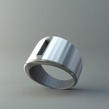 ring dikdörtgen delik takı 3d print model - Mito3D