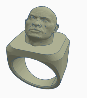 anillo rock gracioso divertido regalo broma Dwayne Johnson 3d print model - Mito3D