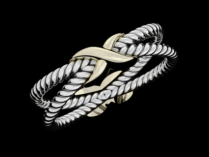 anillo cuerdas símbolo 385 3dprinted diseño Moda oro dorado joya joyería impresión imprimible prototipos anillos plata 3d print model - Mito3D