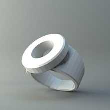 ring 2 delik yuvarlak takı 3d print model - Mito3D