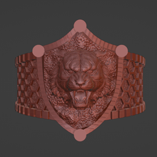 bague sculpter tigre casque bijoux animal visage sculp mode art 3d print model - Mito3D