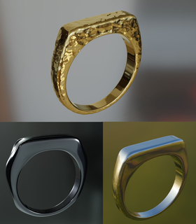 squillare impostato magro sigillo Uomini donna unisex gioielleria oro minimalista giro ovale inteligente piccolo casting calcinabile 3d print model - Mito3D