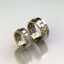 anillo conjunto 012 joyería joya diamante piedra plata oro 3dprint Moda imprimible flores hombres mujer juego anillos bodas 3d print model - Mito3D