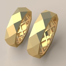 anillo conjunto 013 joyería joya diamante piedra plata oro 3dprint Moda imprimible flores corte cortar Arte juego anillos hombre mujer 3d print model - Mito3D