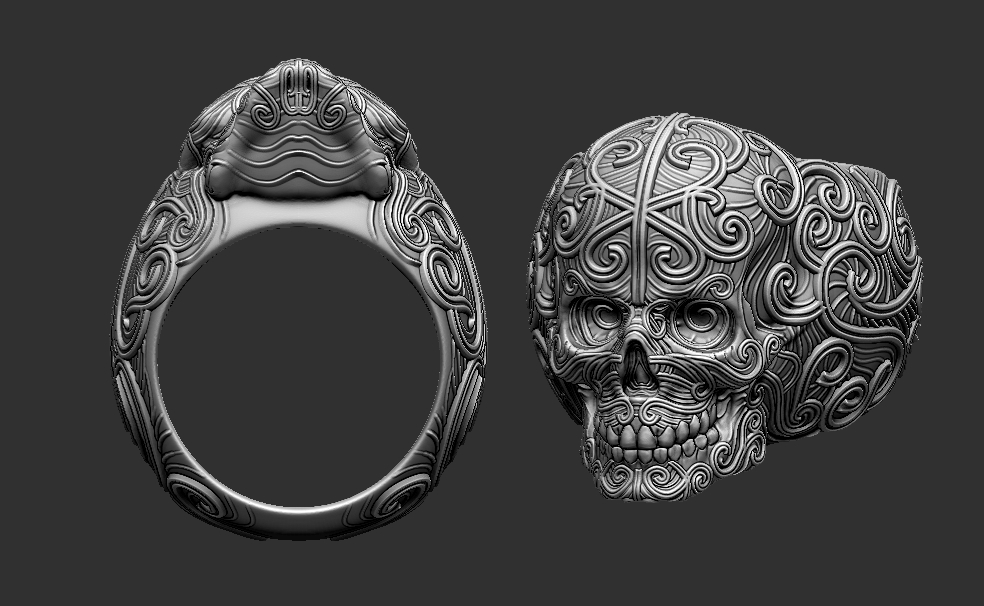 anillo cráneo joyería joya arte resina joyeria 3D print model - Mito3D