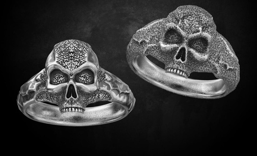 ring skull two kinds stylish decoration 169 3dprinted design fashion gold golden jewel jewellery jewelry print printabl printable printing prototyping rings silver 3d print model - Mito3D