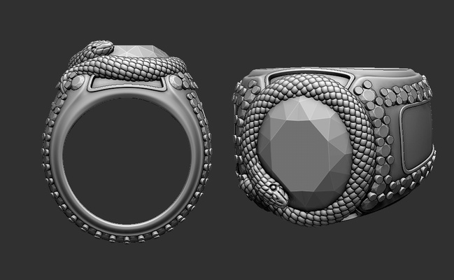 squillare serpente anillo gioielleria arte resina joyeria 3d print model - Mito3D