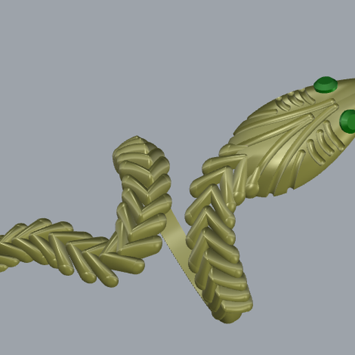 ring snake emerald jewelry 3D print model - Mito3D