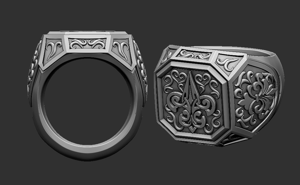 bague lances anillo bijoux art résine joyeria 3D print model - Mito3D