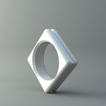 ring square 2 jewelry 3d print model - Mito3D