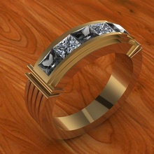 anillo cuadrado piedras 35 mm joyería joya anillos Roca Caballero 3d print model - Mito3D