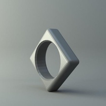 ring square Schmuck 3d print model - Mito3D