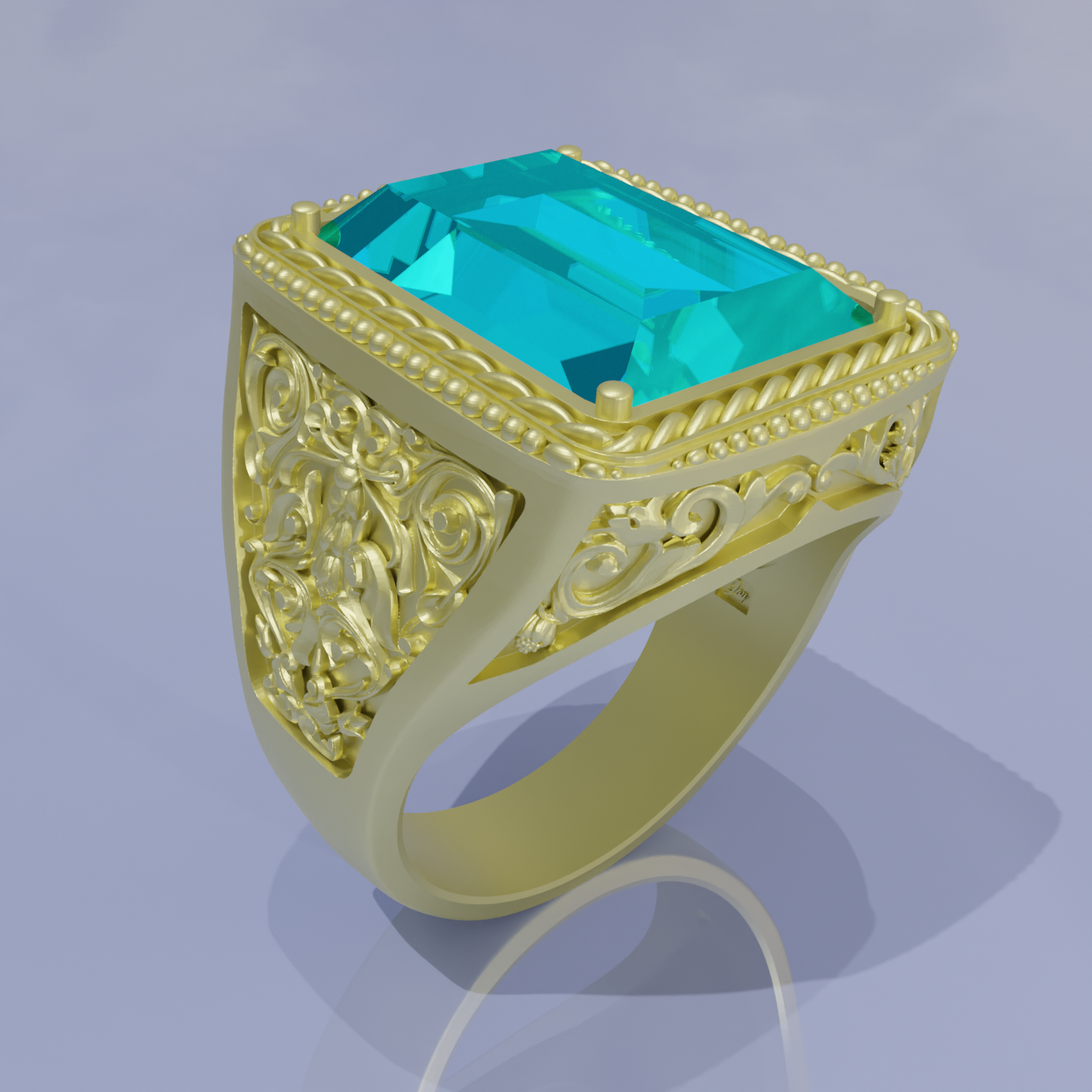 anel pedra 3D print model - Mito3D