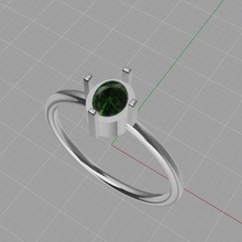 anello con pietra cabochon di gioielli 3d print model - Mito3D
