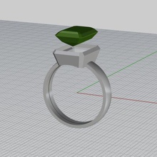 ring stone 12x9 jewelry 3d print model - Mito3D