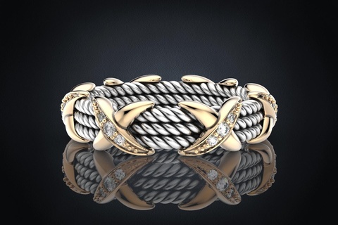 anel pedras padrões x 319 3dprinted Projeto moda ouro dourado jóia jóias joalheria impressão imprimível prototipagem argolas prata 3d print model - Mito3D