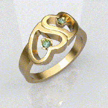 anel de dois corações jóias noivado aliança casamento amantes Cad 3d modelo cad stl 3d print model - Mito3D