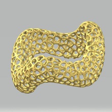 ring voronese waves jewelry woman alliance voronoi original 3d print model - Mito3D